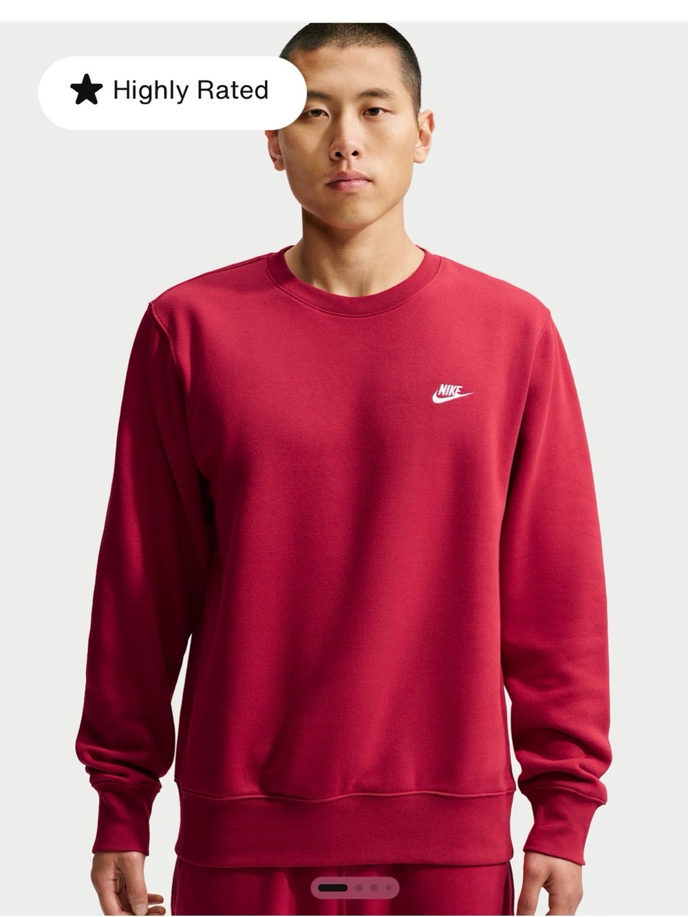 Nike Men's Red Fleece Crewneck Sweatshirt- NWT in Bag